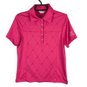 Womens Callaway Pink Golf Polo Shirt Short Sleeve Turtle Bay Polyester Stretch M